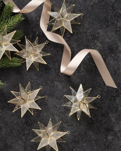 Adorno Navideño de Estrella de Cristal y Metal Dorado, Decoración Colgante de Estrella con Marco Metálico, Colgante de Lujo para Árbol de Navidad, Decoración Festiva para el Hogar - Product Image 3