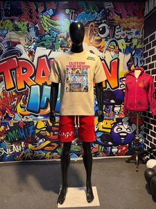 Ensemble de t-shirts pour hommes en coton 100% écologique, coupe classique, tricoté, décontracté, manches courtes, short, tenue d'été, ensemble deux pièces - Product Image 1