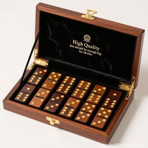 Attractive Wooden Dice And Dominoes Game With Storage Case Family <b>Entertainment</b> And Educational Benefits - Product Image 3