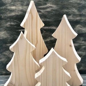 Décoration de Noël en bois faite à la main, ornement rustique en bois naturel pour la table de Noël à la maison ou les fêtes - Product Image 4