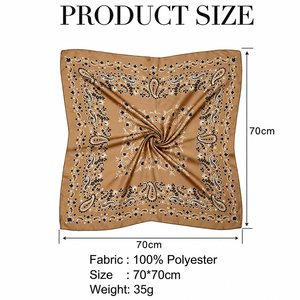 Classic boho paisley pattern square scarf satin silk like headscarf <b>shawl</b> <b>wrap</b> for ladies travel party styling - Product Image 6