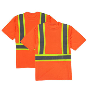 เสื้อยืดสะท้อนแสงเพื่อความปลอดภัยในการทำงาน ยี่ห้อ Econex Sports ได้รับการรับรองมาตรฐาน CE/EU ผลิตจากโพลีเอสเตอร์ สีส้ม-เขียวมะนาว สำหรับผู้ชาย - Product Image 5
