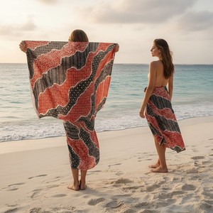 Batik Beach Sarong Women Lightweight Summer Pareo Wrap <b>Skirt</b> Indonesian Traditional Batik Motif <b>Bikini</b> Cover Up Swimwear Fabric - Product Image 3