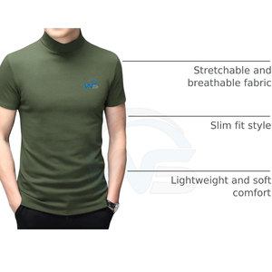 Chemise à col montant de style moderne pour homme, tissu doux, manches courtes, vêtement décontracté, coupe ajustée, vêtements de qualité supérieure, livraison directe d'usine, rapide - Product Image 6