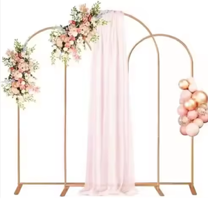 Arco Triple Dorado para Bodas, Soporte Metálico Redondo para Decoración Floral, Ideal para Ceremonias, Escenarios y Eventos - Product Image 2