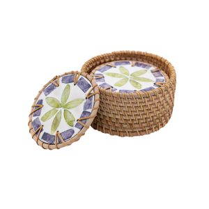 DISPONIBLE: Salvamanteles y Posavasos de Ratán y Nácar Ecológicos, Duraderos y de Alta Calidad, Decoración Sostenible para el Hogar, Más Vendidos - Product Image 1