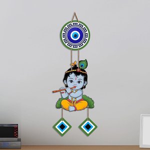 Décoration murale bohème pour bébé Krishna, protection contre le mauvais œil, Nazar Battu, décoration d'entrée de maison - Product Image 4