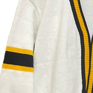 Crea tus propios diseños de logotipos personalizados en suéteres tipo cárdigan unisex de acrílico con letras bordadas y tejidos para hermandades y fraternidades. - Product Image 3