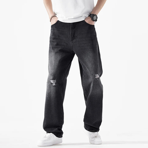 Pantalon évasé décontracté respirant pour homme, grandes tailles, délavé, 100% coton, le plus vendu, vente en gros, fabriqué au Pakistan - Product Image 2