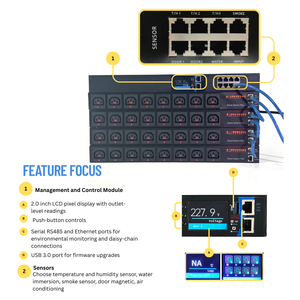 Bộ phân phối nguồn IP thông minh ATS+PDU 250V 10A hai kênh thông minh, khóa phím C13, 8 cổng UPS, hẹn giờ, OTA, API, MQTT, RS485, NTP, tùy chỉnh - Product Image 2