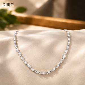 White Gold Plated Moissanite <b>Iced</b> <b>Out</b> GRA Certified with Hip Hop Style Round Cut Diamond Tennis <b>Chain</b> - Product Image 3