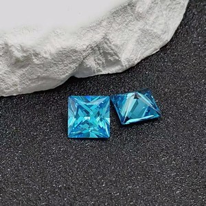 Aigue-marine naturelle, pierre précieuse facettée carrée, taille princesse, aigue-marine en vrac, plusieurs tailles, gemme bleue, vente en gros - Product Image 3