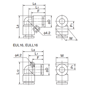 Pièces pneumatiques NITTA Push One série E modèle EUL3/8 - Product Image 1