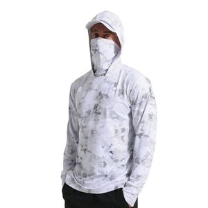 เสื้อฮู้ดดี้ตกปลาแบบซับลิเมชั่นพร้อมหน้ากากป้องกันรังสียูวีสำหรับทีมตกปลา รับผลิตแบบ OEM/ODM พร้อมสกรีนโลโก้ตามสั่ง ผลิตจากผ้าสแปนเด็กซ์/โพลีเอสเตอร์ - Product Image 1