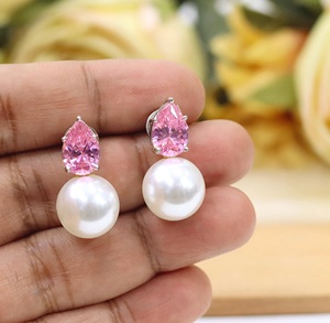 Glamorous High Quality <b>Silver</b> Plated Zircon Trendy Moissanite <b>Stud</b> Earring Women Evening Look Party Wear Fashion Collection - Product Image 4
