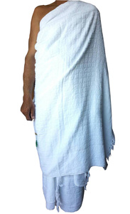 ผ้าขนหนูอิห์รอมคุณภาพพิเศษสำหรับผู้ใหญ่ 100% ผ้าฝ้ายแท้ ชุด 2 ชิ้น สำหรับฮัจญ์ อุมเราะห์ ผ้าฝ้ายแท้ สวมใส่สบาย ระบายอากาศได้ดี - Product Image 2