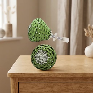 Handmade Industrial Woven Rattan Brass Cabinet Knob Novelty Shape Rustic Kitchen Home Office Villa Drawer Pull Handle Durable - Product Image 4