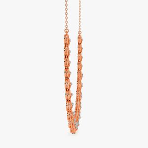 Rose Gold Lab Grown Diamond Oval Link Statement Necklace - Product Image 3