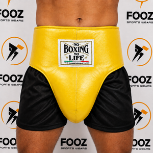 อุปกรณ์ป้องกันขาหนีบสำหรับฝึกซ้อมคิกบ็อกซิ่ง ยี่ห้อ Red No Boxing No Life รุ่นขายดีที่สุด ผลิตจากหนังวัวแท้ รับสกรีนโลโก้ สำหรับมวยไทย - Product Image 3