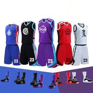 Maillot de basket-ball en gros d'usine, ensemble de sport personnalisé, qualité supérieure, logo et nom imprimés, maillot pour hommes et jeunes - Product Image 4