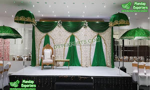 Zari Work Backdrop <b>Curtain</b> for Sangeet Stage Mehndi Function Zari Work Backdrop Wedding Zari Work Backdrop <b>Curtains</b> - Product Image 2