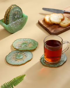 Juego de Posavasos 3D de Resina y Madera Hechos a Mano de Alta Calidad, Decoración para Mesa de Comedor, Posavasos Personalizados, Exhibición de Tazas de Té, Arte con Incrustaciones de Hueso - Product Image 5