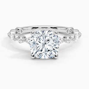 Bague SOJ 012 en argent 925 avec diamant taille coussin, couverture trois-quarts, 2 carats, couleur D, VVS1, Moissanite certifiée GRA, pour mariage - Product Image 1