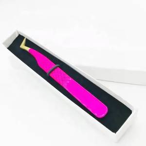 Pinzas de Precisión para Pestañas de Color Rosa, Acero Inoxidable, Punta Suave, Empaquetado en Caja - Product Image 6