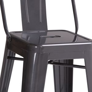 Rayne 30\" Metal Bar <b>Stool</b> Set of 2 Grey <b>Dining</b> Chairs - Product Image 3