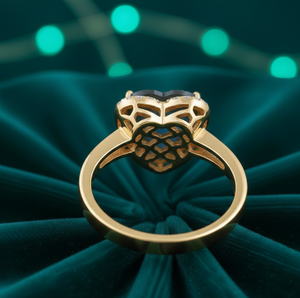 Anillo de Labradorita Natural con Corte de Corazón y Circonitas, Plata de Ley 925, Chapado en Oro de 18K, Anillo de Diseño para Mujer, Talla 6 de EE. UU. - Product Image 2