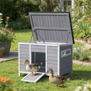 Small Animal <b>Cage</b> Wooden Duck House and <b>Rabbit</b> Nest Pet Furniture - Product Image 1