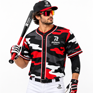 Camiseta de béisbol auténtica para hombre con costuras resistentes, tela transpirable y nombre y número personalizados para torneos deportivos - Product Image 3