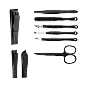 Professional Manicure Set 16 Piece Matte Black Carbon Steel Tools Portable Zip <b>Case</b> Multi-Functional Grooming Kit Hand Foot Care - Product Image 2