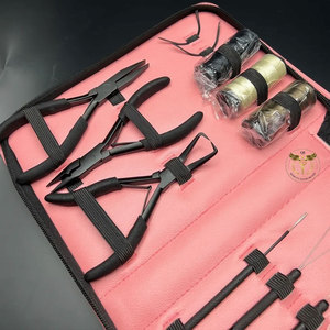 Hair Extension Tool <b>Kit</b> Set – Micro Ring <b>Bead</b> Installation & Removal Tools with Pliers Loop Needles Thread and Storage Case - Product Image 2