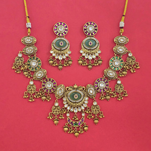 Conjunto de Collar de Diseño de Joyería de Moda para Mujer, Estilo Antiguo, con Baño de Oro Mate 231450 - Product Image 3
