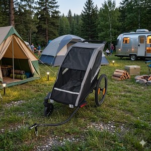 TC-2024S Easy Folding Stroller <b>Trailer</b> Jogger 3 in 1 Single Seat & Aluminum Frame Lightweight Design - Product Image 5