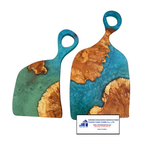 Posavasos de Resina de Madera Personalizados, Posavasos de Resina Epoxi para Bebidas, Juego de Posavasos de Resina Azul de Lujo, Venta Caliente 2026, Decoración del Hogar - Product Image 4