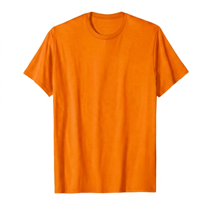 Camiseta Casual de Hombre, Cuello Redondo, Manga Corta, 100% Algodón, Corte Regular, Estilo Urbano, Color Rojo Sólido, Tejido Jersey Liso - Product Image 3