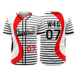 เสื้อเบสบอลทีมชายแบบกำหนดเอง แห้งเร็ว ระบายอากาศได้ดี ป้องกันแบคทีเรีย ไซส์ใหญ่ พิมพ์ลายซิลค์สกรีน ผ้าโพลีเอสเตอร์ 100% - Product Image 3