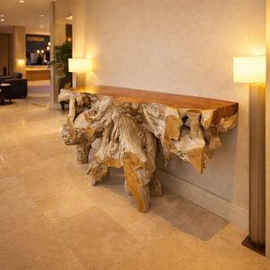 Mesa Consola Ceko de Diseño Único y Vintage, Hecha con Raíz de Teca Cruda de Alta Calidad, para Sala de Estar, Villa u Oficina en Casa, Estilo Sostenible - Product Image 4