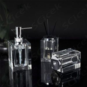 Bathroom Accessory <b>Set</b> Modern Glass Bathroom home decor <b>hand</b> <b>wash</b> Decor Organizer <b>Lotion</b> Soap Dispenser Soap Dish - Product Image 5