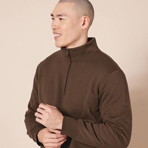 Pull en maille à col zippé, manches longues, décontracté, en polaire zippée pour l'extérieur, coupe classique, fabriqué à Sialkot - Product Image 5