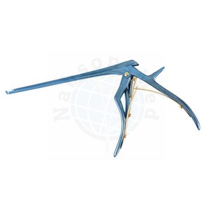 Pinza Kerrison de 1 mm a 5 mm con revestimiento de titanio azul y mango dorado para neurocirugía y ortopedia, pinza perforadora de huesos 45 °   Hasta 90 °   Down OEM - Product Image 2