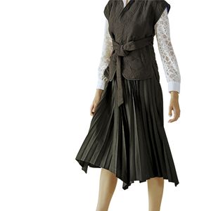 กระโปรงผ้ายืดสำหรับผู้หญิงสีดำผ้าโพลีเอสเตอร์รีไซเคิล - Product Image 6