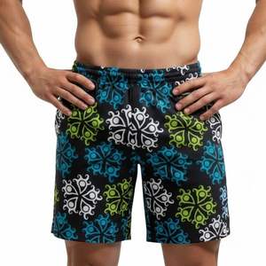 Shorts de bain pour hommes personnalisés avec imprimé motif, séchage rapide, doublure en mesh, pour la course et la gym - Product Image 4