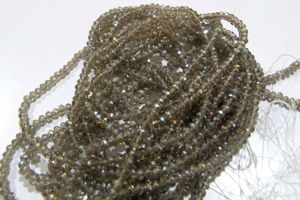Cuentas facetadas de labradorita con revestimiento AB, cuarzo hidro, forma rondelle, tamaño 3mm, hilo de 14 pulgadas de largo. - Product Image 5
