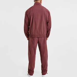 <b>Men</b>’s Custom Made Windbreaker Tracksuit Set Solid Color Polyester/Nylon Stand Collar <b>Jacket</b> With Pockets Heavyweight Tracksuit - Product Image 2