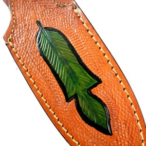 Funda de cuero pintada a mano de alta calidad, hecha en fábrica, para cuchillos de hoja fija. - Product Image 3