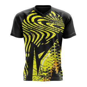 T-shirt de sport pour homme de haute qualité, col en V, 100% coton polyester, coupe ajustée, vêtements pour homme, taille plus, t-shirt respirant - Product Image 3