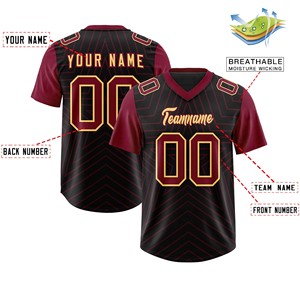 Camiseta de Fútbol Americano al por Mayor, Tejido Transpirable, Sublimación, Nombre y Número del Equipo Personalizados, Fabricante de Ropa Deportiva - Product Image 4